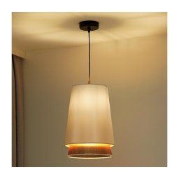 Lustră pe cablu BELL Duolla SHINY 1xE27/15W/230V d. 25 cm alb/cupru