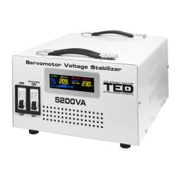 Stabilizator de Tensiune Automat cu Servomotor Ted Electric TED-SVC5000 5200VA / 3000W Alb