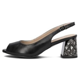 Sandale dama, negru, elegante, din piele naturala, cu toc, Filippo DS6181-24-BK-Negru (Marime: 36)