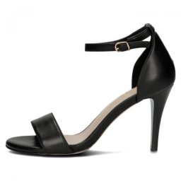 Sandale dama, negru, elegante, din piele naturala, cu toc, Filippo DS4430-23-BK-Negru (Marime: 37)