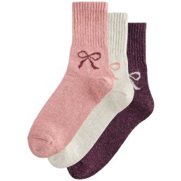 Next Șosete roz pal / roșu bordeaux / alb natural