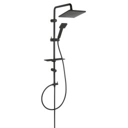 Set Dus Ferro Rainfall `Squerto Lux` Patrat, Negru Mat