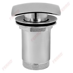 Ventil lavoar click-clack din alama 1 1/4" Quadro cu preaplin, crom