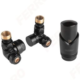 Set Robineti Rad. Colt. 1/2" Tur Term, Retur, Cap, Negru
