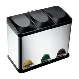 Coș pentru colectare selectivă 24 L, negru/inox