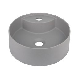 Deante CQS_SU4B — lavoar SILIA pentru blat, Ø 36 cm, granit/gri metalizat, cu orificiu