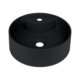 Deante CQS_NU4B - Lavoar SILIA pentru blat, cu orificiu, Ø 36 cm, granit/negru