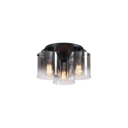 Plafonieră Searchlight SWEDEN 88911-3BK - 3xE27/60W/230V, Ø39 cm, negru/fumuriu