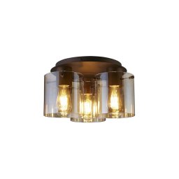 Searchlight 88911-3MO - Plafonieră SWEDEN, 3 x E27, 60W, 230V, Ø39 cm, maro/fumuriu