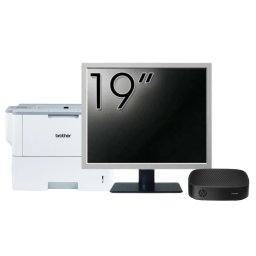 Pachet PC Second Hand HP T430 Thin Client, Intel Celeron N4000 1.10-2.60GHz, 2GB DDR4, 16GB SSD + Monitor 19" & Imprimanta Brother HL-L6300DW NewTechnology Media