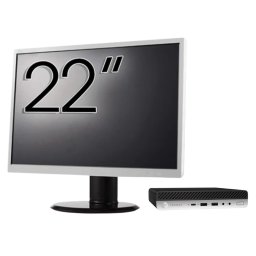 Pachet Calculator Second Hand HP ProDesk 400 G4 Mini PC, Intel Core i5-8500T 2.10 - 3.50GHz, 8GB DDR4, 256GB SSD + Monitor 22" NewTechnology Media