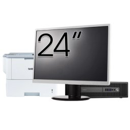 Pachet PC Second Hand HP ProDesk 600 G2 SFF, Intel Core i3-6100 3.70GHz, 8GB DDR4, 120GB SSD + 500GB HDD + Monitor 24" & Imprimanta Brother HL-L6300DW NewTechnology Media