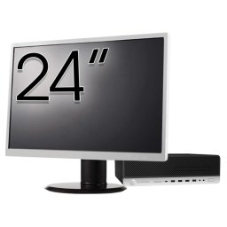 Pachet Calculator Second Hand HP ProDesk 800 G3 SFF, Intel Core i5-7500 3.40-3.80GHz, 8GB DDR4, 256GB SSD + Monitor 24" NewTechnology Media