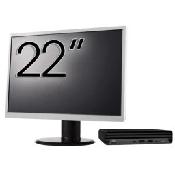 Pachet Calculator Second Hand HP ProDesk 400 G6 Mini, Intel Core i5-10500T 2.30 - 3.80GHz, 8GB DDR4, 256GB SSD + Monitor 22" NewTechnology Media