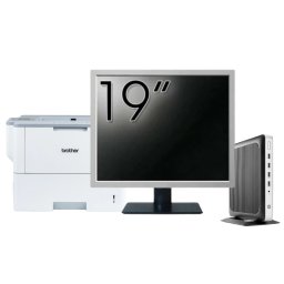 Pachet PC Second Hand HP T630 Thin Client, AMD GX-420GI 2.00GHz, 8GB DDR4, 32GB SSD Flash + Monitor 19" & Imprimanta Brother HL-L6300DW NewTechnology Media