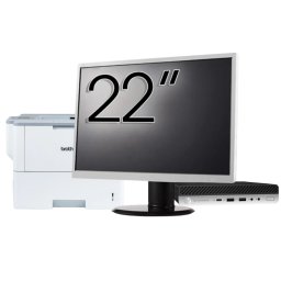 Pachet Calculator Second Hand HP EliteDesk 800 G3 Mini PC, Intel Core i7-6700T 2.80GHz, 8GB DDR4, 256GB SSD + Monitor 22" & Imprimanta Brother HL-L6300DW NewTechnology Media