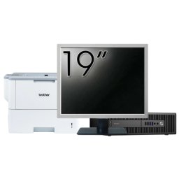 Pachet PC Second Hand HP ProDesk 600 G2 SFF, Intel Core i7-6700 3.40GHz, 8GB DDR4, 128GB SSD + 500GB HDD + Monitor 19" & Imprimanta Brother HL-L6300DW NewTechnology Media