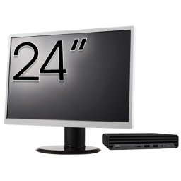 Pachet Calculator Second Hand HP ProDesk 400 G6 Mini, Intel Core i5-10500T 2.30 - 3.80GHz, 8GB DDR4, 256GB SSD + Monitor 24" NewTechnology Media