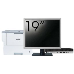 Pachet Calculator Second Hand HP EliteDesk 800 G3 Mini PC, Intel Core i7-6700T 2.80GHz, 8GB DDR4, 256GB SSD + Monitor 19" & Imprimanta Brother HL-L6300DW NewTechnology Media