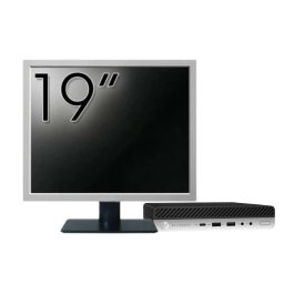 Pachet Calculator Second Hand HP EliteDesk 800 G3 Mini PC, Intel Core i5-6500T 2.50GHz, 8GB DDR4, 256GB SSD + Monitor 19" NewTechnology Media