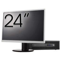 Pachet Calculator Second Hand HP ProDesk 600 G2 SFF, Intel Core i7-6700 3.40GHz, 8GB DDR4, 256GB SSD + Monitor 24" NewTechnology Media