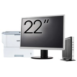 Pachet PC Second Hand HP T630 Thin Client, AMD GX-420GI 2.00GHz, 8GB DDR4, 128GB SSD + Monitor 22" & Imprimanta Brother HL-L6300DW NewTechnology Media