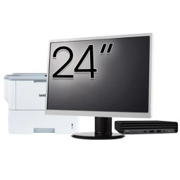 Pachet Calculator Second Hand HP ProDesk 400 G6 Mini, Intel Core i5-10500T 2.30 - 3.80GHz, 8GB DDR4, 256GB SSD + Monitor 24" & Imprimanta Brother HL-L6300DW NewTechnology Media