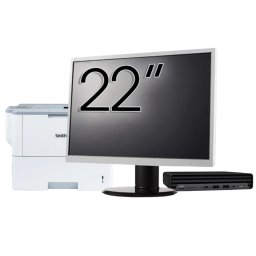 Pachet Calculator Second Hand HP ProDesk 400 G6 Mini, Intel Core i5-10500T 2.30 - 3.80GHz, 8GB DDR4, 256GB SSD + Monitor 22" & Imprimanta Brother HL-L6300DW NewTechnology Media