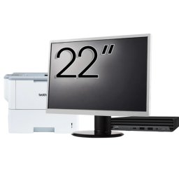 Pachet Calculator Second Hand HP EliteDesk 800 G6 Mini PC, Intel Core i5-10500T 2.30 - 3.80GHz, 8GB DDR4, 256GB SSD + Monitor 22" & Imprimanta Brother HL-L6300DW NewTechnology Media