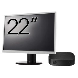 Pachet PC Second Hand HP T430 Thin Client, Intel Celeron N4000 1.10-2.60GHz, 2GB DDR4, 16GB SSD + Monitor 22" NewTechnology Media