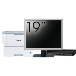 Pachet Calculator Second Hand HP EliteDesk 800 G6 Mini PC, Intel Core i5-10500T 2.30 - 3.80GHz, 8GB DDR4, 256GB SSD + Monitor 19" & Imprimanta Brother HL-L6300DW NewTechnology Media