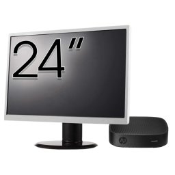 Pachet PC Second Hand HP T430 Thin Client, Intel Celeron N4000 1.10-2.60GHz, 2GB DDR4, 16GB SSD + Monitor 24" NewTechnology Media