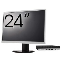 Pachet Calculator Second Hand HP ProDesk 400 G4 Mini PC, Intel Core i3-8100T 3.40GHz, 8GB DDR4, 256GB SSD + Monitor 24" NewTechnology Media