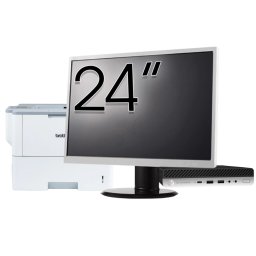 Pachet Calculator Second Hand HP EliteDesk 800 G3 Mini PC, Intel Core i5-6500T 2.50GHz, 8GB DDR4, 256GB SSD + Monitor 24" & Imprimanta Brother HL-L6300DW NewTechnology Media