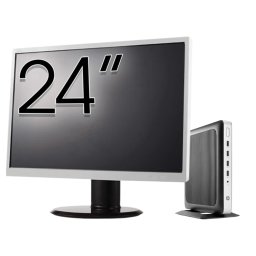 Pachet PC Second Hand HP T630 Thin Client, AMD GX-420GI 2.00GHz, 8GB DDR4, 32GB SSD Flash + Monitor 24" NewTechnology Media
