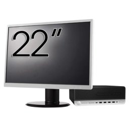 Pachet Calculator Second Hand HP ProDesk 600 G3 SFF, Intel Core i3-6100 3.70GHz, 8GB DDR4, 256GB SSD, DVD-ROM + Monitor 22" NewTechnology Media