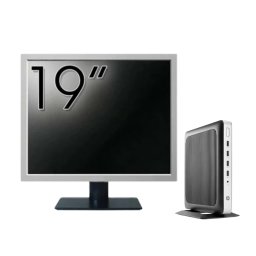 Pachet PC Second Hand HP T630 Thin Client, AMD GX-420GI 2.00GHz, 8GB DDR4, 128GB SSD + Monitor 19" NewTechnology Media