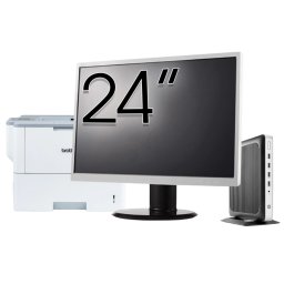 Pachet PC Second Hand HP T630 Thin Client, AMD GX-420GI 2.00GHz, 8GB DDR4, 32GB SSD Flash + Monitor 24" & Imprimanta Brother HL-L6300DW NewTechnology Media