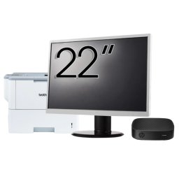 Pachet PC Second Hand HP T430 Thin Client, Intel Celeron N4000 1.10-2.60GHz, 2GB DDR4, 16GB SSD + Monitor 22" & Imprimanta Brother HL-L6300DW NewTechnology Media