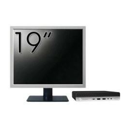 Pachet Calculator Second Hand HP ProDesk 400 G4 Mini PC, Intel Core i5-8500T 2.10 - 3.50GHz, 8GB DDR4, 256GB SSD + Monitor 19" NewTechnology Media