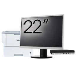 Pachet Calculator Second Hand HP ProDesk 400 G4 Mini PC, Intel Core i3-8100T 3.40GHz, 8GB DDR4, 256GB SSD + Monitor 22" & Imprimanta Brother HL-L6300DW NewTechnology Media
