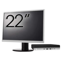 Pachet Calculator Second Hand HP EliteDesk 800 G3 Mini PC, Intel Core i7-7700T 2.90GHz, 8GB DDR4, 256GB SSD, Wi-Fi + Monitor 22" NewTechnology Media