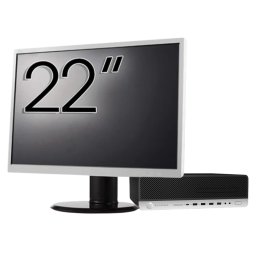 Pachet Calculator Second Hand HP ProDesk 800 G3 SFF, Intel Core i5-7500 3.40-3.80GHz, 8GB DDR4, 256GB SSD + Monitor 22" NewTechnology Media