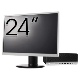 Pachet Calculator Second Hand HP ProDesk 600 G3 SFF, Intel Core i3-6100 3.70GHz, 8GB DDR4, 256GB SSD, DVD-ROM + Monitor 24" NewTechnology Media