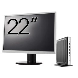 Pachet PC Second Hand HP T630 Thin Client, AMD GX-420GI 2.00GHz, 8GB DDR4, 128GB SSD + Monitor 22" NewTechnology Media