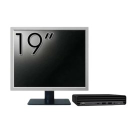 Pachet Calculator Second Hand HP ProDesk 400 G6 Mini, Intel Core i5-10500T 2.30 - 3.80GHz, 8GB DDR4, 256GB SSD + Monitor 19" NewTechnology Media