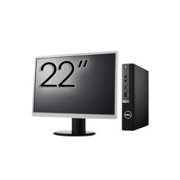Pachet Calculator Second Hand DELL OptiPlex 7080 Mini PC, Intel Core i5-10500T 2.30 - 3.80GHz, 8GB DDR4, 256GB SSD + Monitor 22" NewTechnology Media