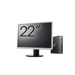 Pachet Calculator Second Hand Fujitsu Esprimo Q958 Mini PC, Intel Core i5-9500 3.00 - 4.40GHz, 8GB DDR4, 256GB SSD + Monitor 22" NewTechnology Media