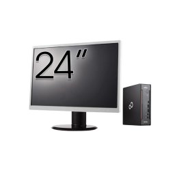 Pachet Calculator Second Hand Fujitsu Esprimo Q958 Mini PC, Intel Core i5-8400 2.80 - 4.00GHz, 8GB DDR4, 256GB SSD + Monitor 24" NewTechnology Media