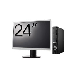 Pachet Calculator Second Hand DELL OptiPlex 7080 Mini PC, Intel Core i5-10500T 2.30 - 3.80GHz, 8GB DDR4, 256GB SSD + Monitor 24" NewTechnology Media